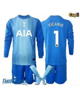 Tottenham Hotspur Guglielmo Vicario #1 Portarii Echipament de Fotbal Replică 2025-26 Copii Deplasare Mâneci Lungi (+ Șorturi)